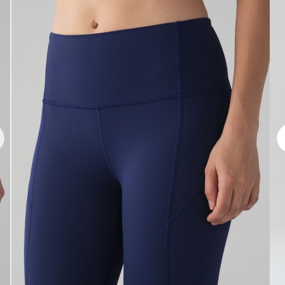 Lululemon Anew Crop Athletic Leggings Size 4 Hero Blue - Picture 4 of 13